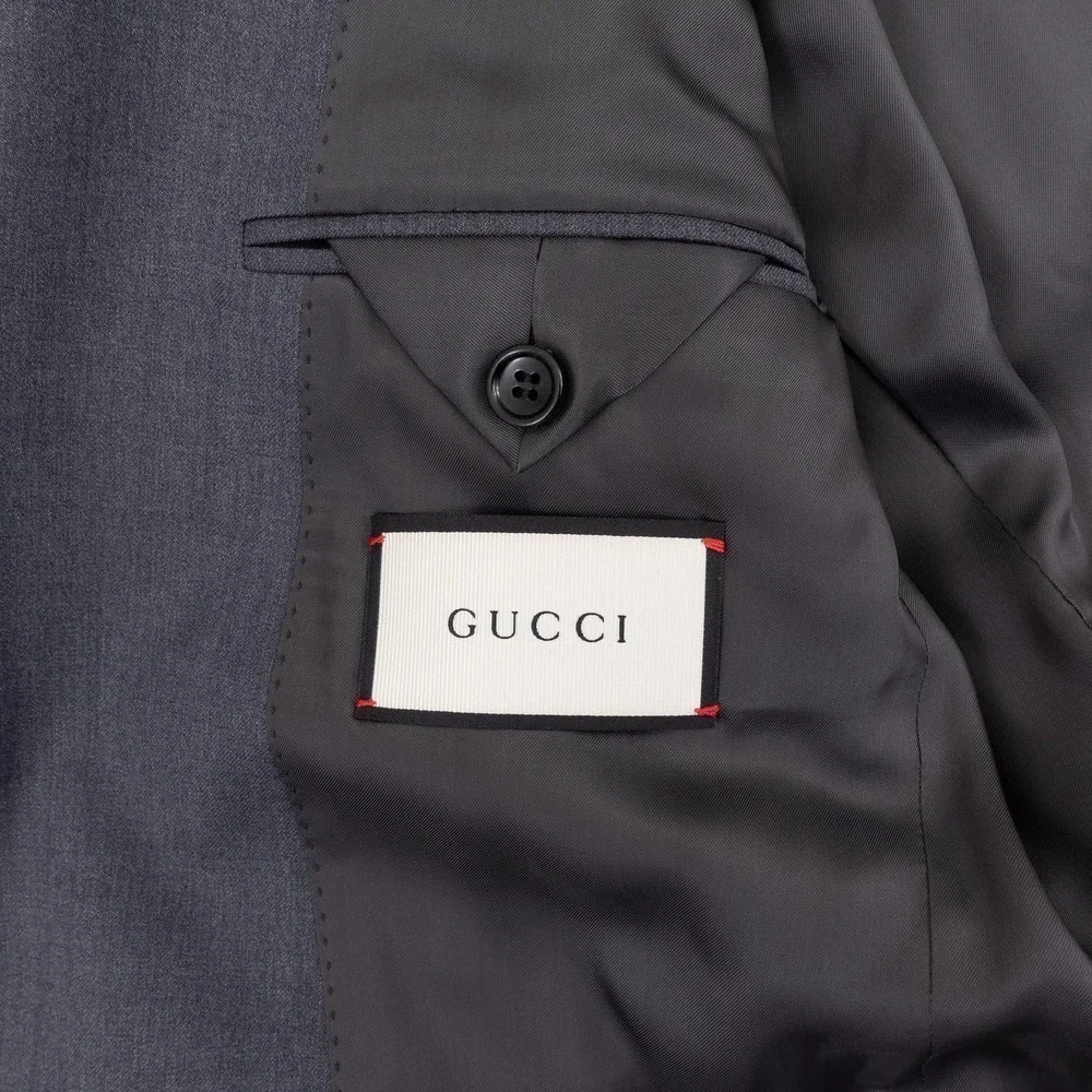 NWOT GUCCI Slim Fit Wool Suit Men's 46 Gray